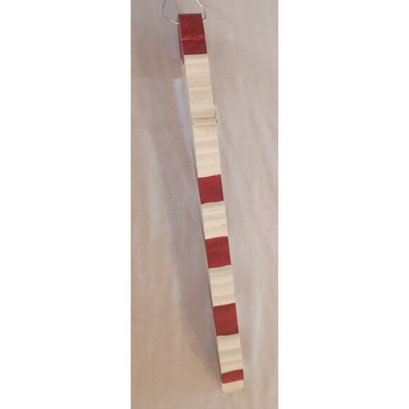 Vintage Homemade Folksy Country Painted Candy Cane Santa Clause Wall Hanger - Picture 2 of 6